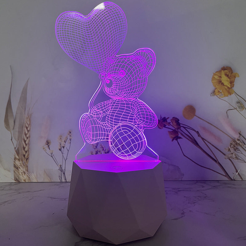 Ballon And Bear Table Light, Table Night Light With Bluetooth