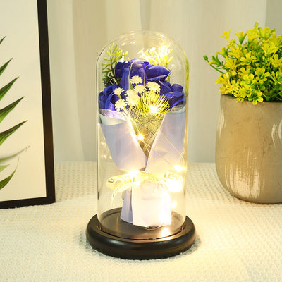 Forever Preserved Rose In Glass Dome, Flower Night Light