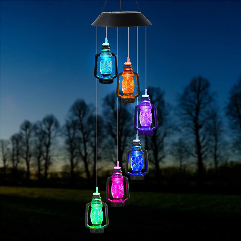 Solar Garden Light, Solar Kerosene Bottle Wind Chimes, Solar Garden Decoration