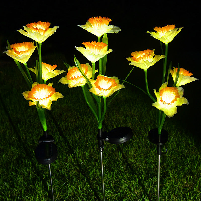 Solar Garden Light, Solar Daffodils Light, Solar Garden Decoration - Set Of 2