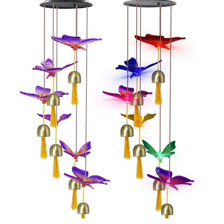 Solar Garden Light, Solar Butterfly Wind Chimes, Solar Garden Decoration