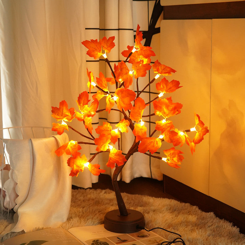 Maple Leaf Tree Light, Table Night Light With 24 LED Lights