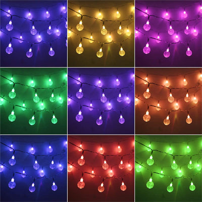 Color Changing Crystal Bubble Ball String LED Fairy Light with Remote Control