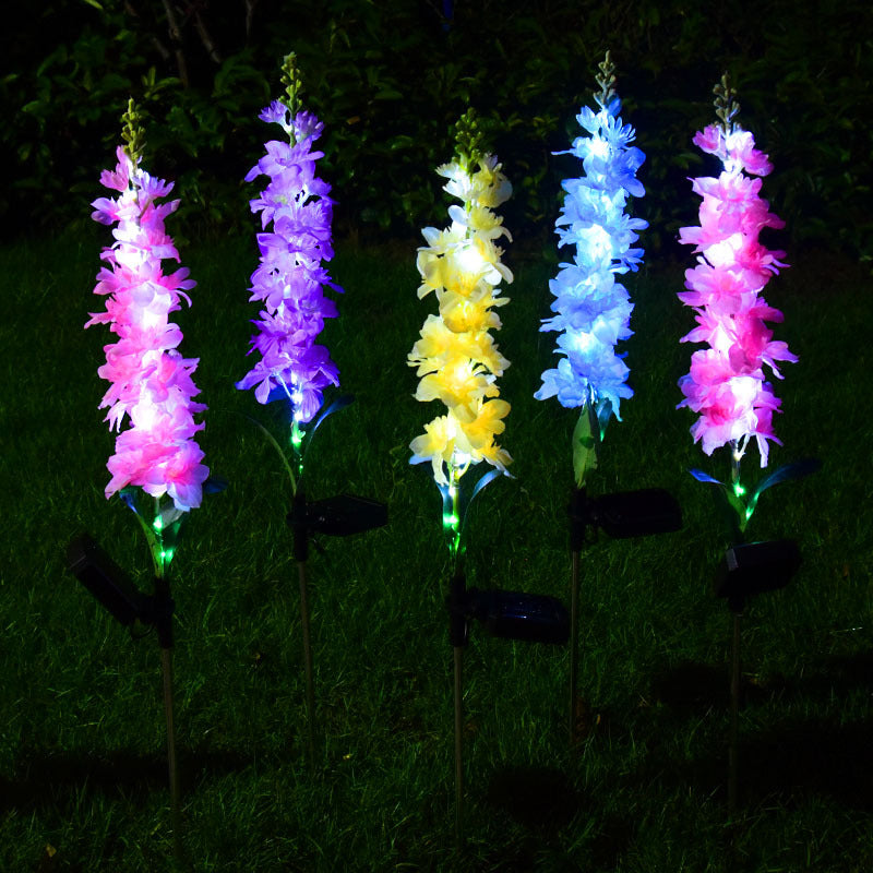 Solar Garden Light, Solar Violets Flower Light, Solar Garden Decoration - Set Of 2