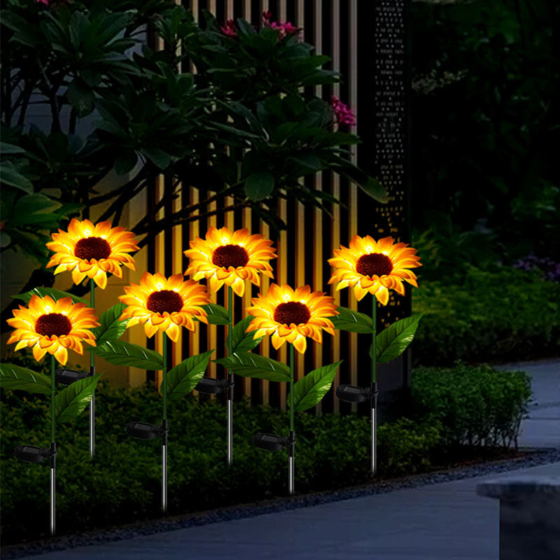 Solar Garden Light, Solar Sunflower Light, Solar Garden Decoration - Set Of 2