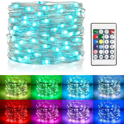 Color Changing Twinkle Light String Lights, USB & Battery Powered Fairy Lights