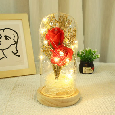 Forever Preserved  Rose In Glass Dome, Flower Night Light