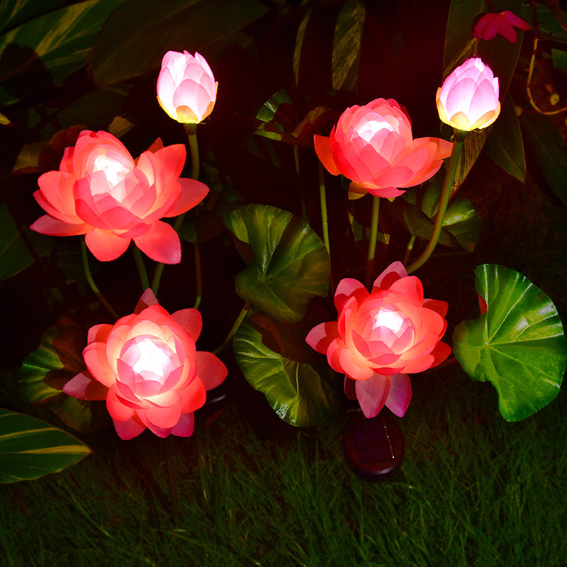 Solar Garden Light, Solar Lotus Light, Solar Garden Decoration - Set Of 2