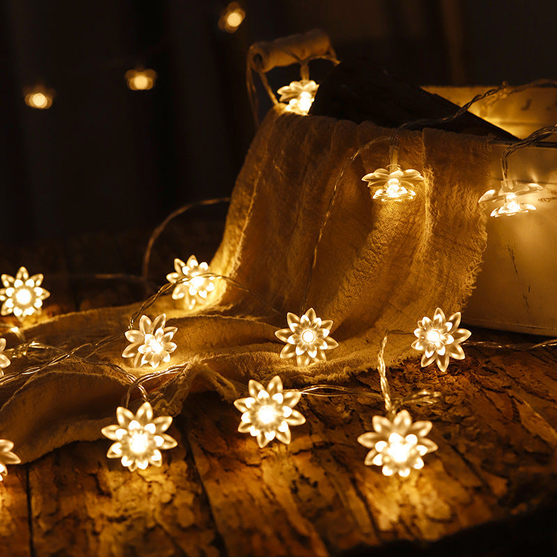 Lotus Flower Fairy Lights String Lights, USB & Battery Powered Fairy Lights