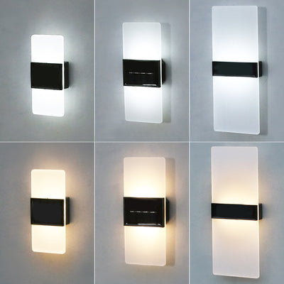 Acrylic Up & Down Solar Wall Light - Set of 2 ( Warm White + White )