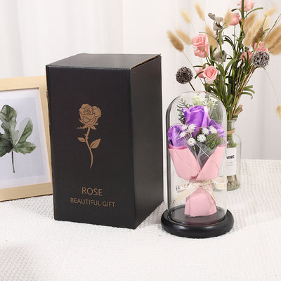 Forever Preserved Rose In Glass Dome, Flower Night Light