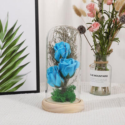 Forever Preserved Rose In Glass Dome, Flower Night Light