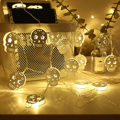 Metal Skull Halloween LED String Lights