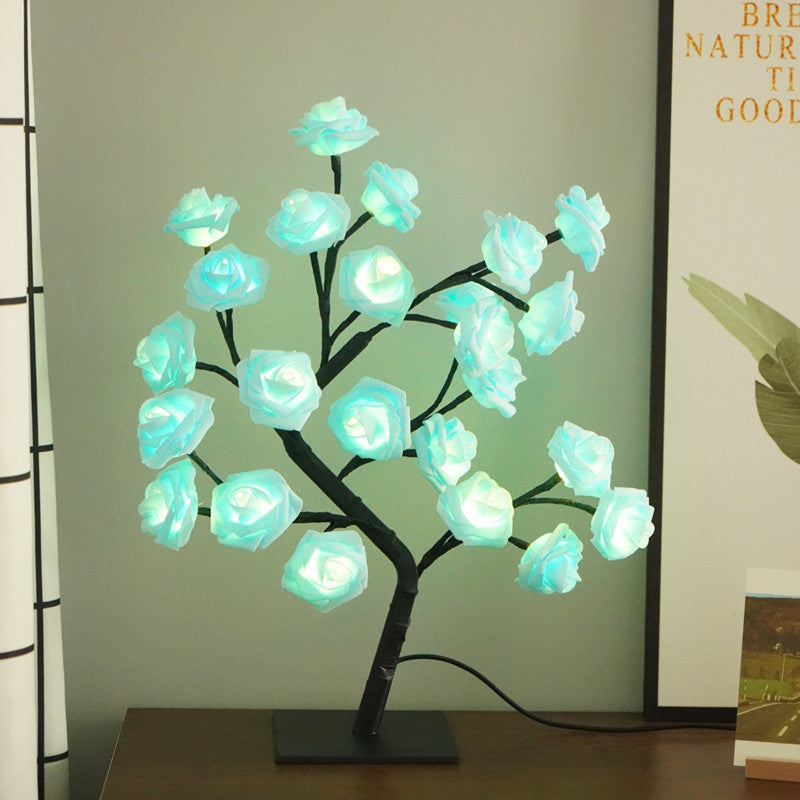 Rose Tree Night Light, Table Night Light Wtih 24 Lights