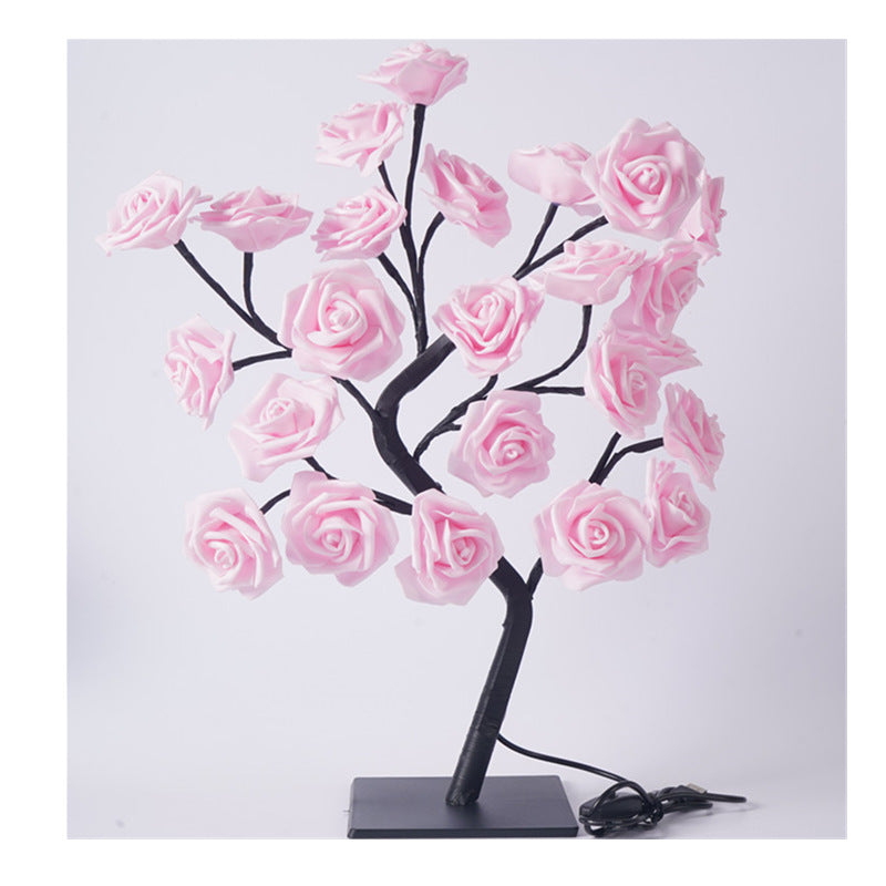 Rose Tree Night Light, Table Night Light Wtih 24 Lights