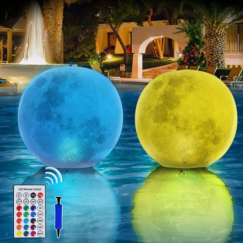 Solar Garden Light, Solar Floating Earth Pool Light, Solar Garden Decoration - Set of 2