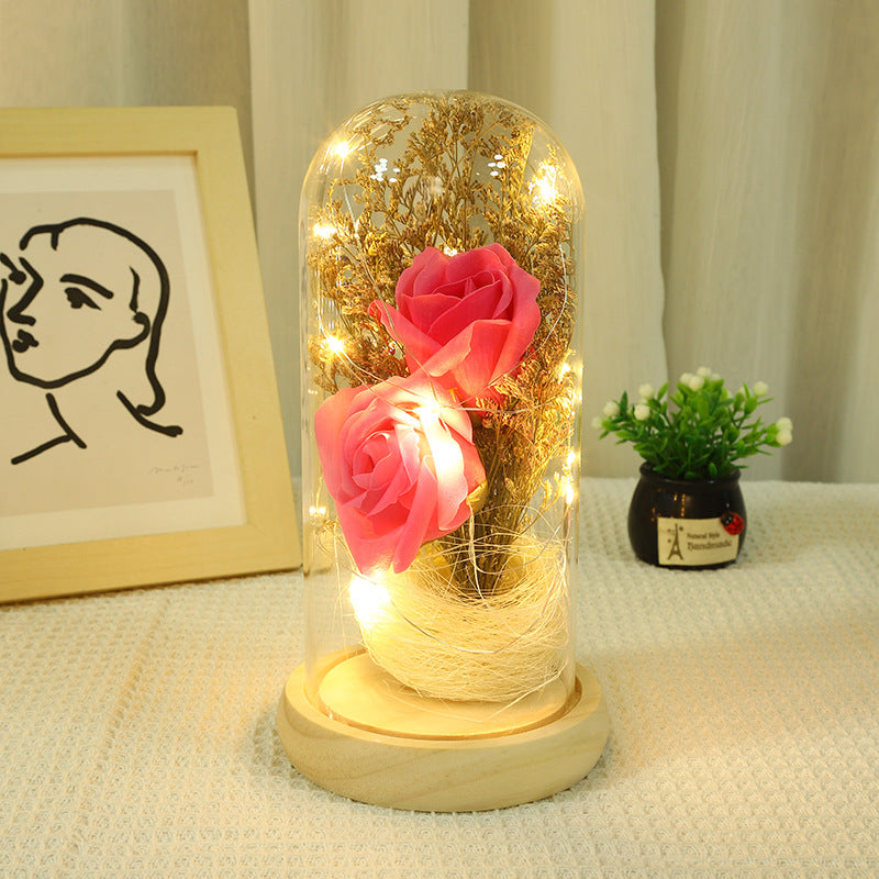 Forever Preserved  Rose In Glass Dome, Flower Night Light