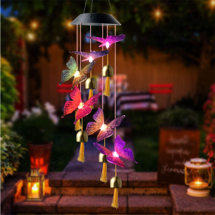 Solar Garden Light, Solar Butterfly Wind Chimes, Solar Garden Decoration