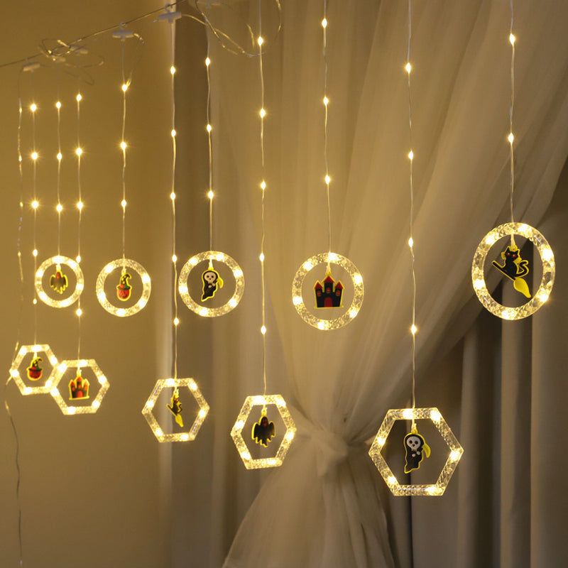 Ring Lights with Ornament Toy LED Curtain Lights String Lights