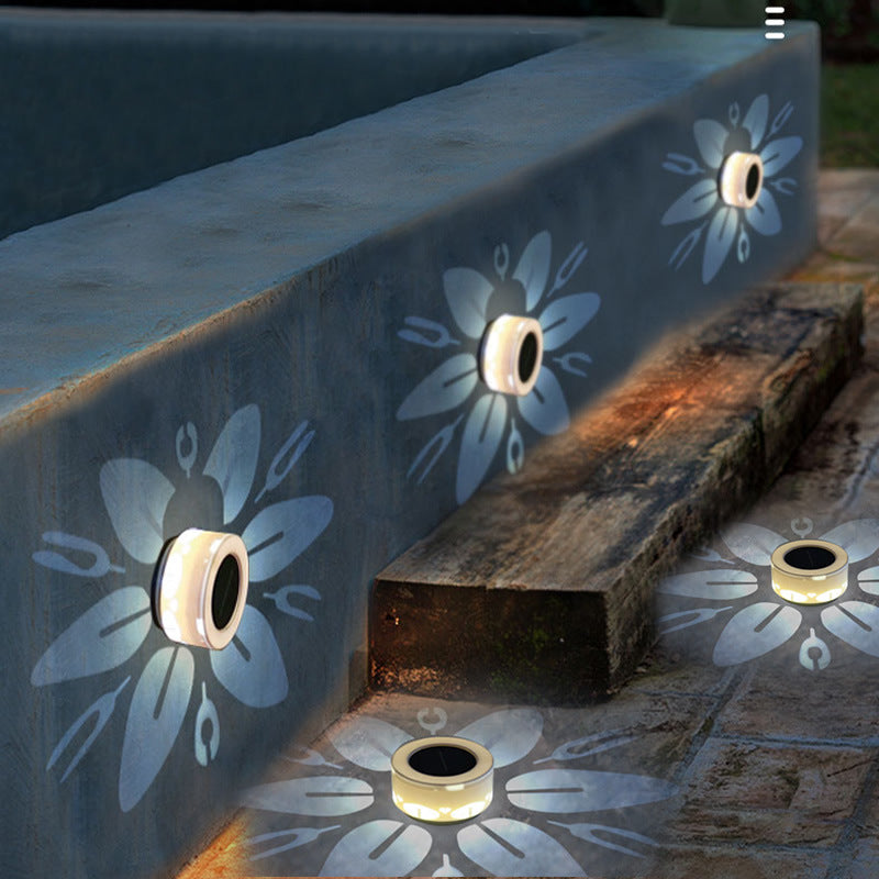 Solar Walk Light, Solar Flower Decking Light - Set of 4