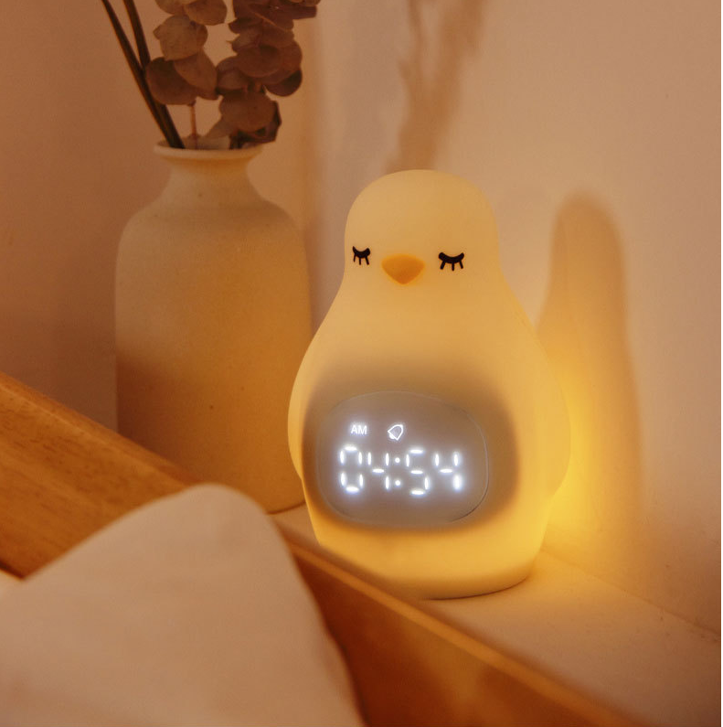 Penguin Night Light, Cute Kids Alarm Clock, Dimmable Night Light