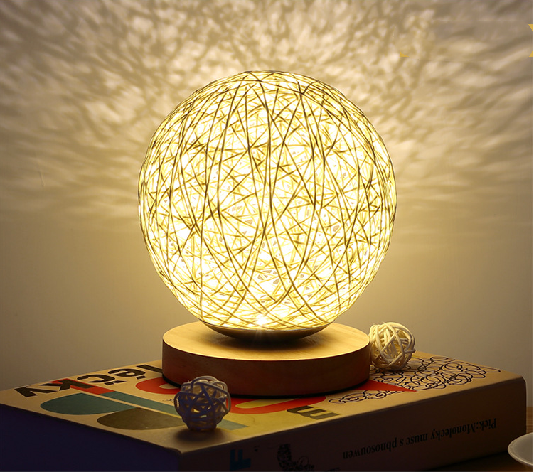 Planet Night Light - Round Wooden Base