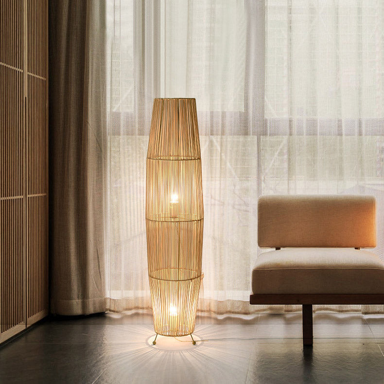 Rattan Floor Lamp, Japanese Bedroom Light, Living Room Light