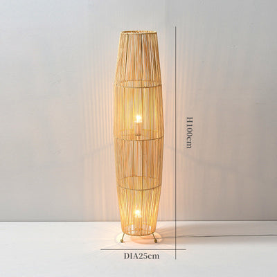 Rattan Floor Lamp, Japanese Bedroom Light, Living Room Light