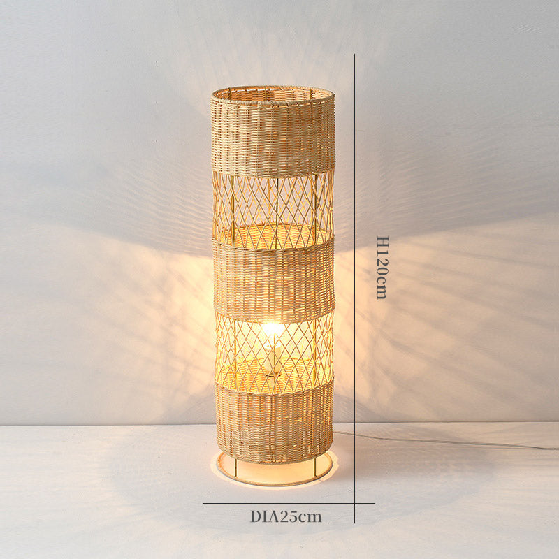 Rattan Floor Lamp, Japanese Bedroom Light, Living Room Light