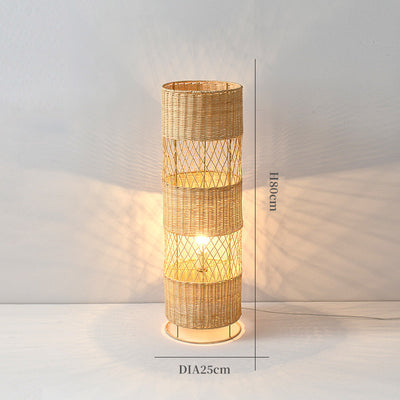 Rattan Floor Lamp, Japanese Bedroom Light, Living Room Light