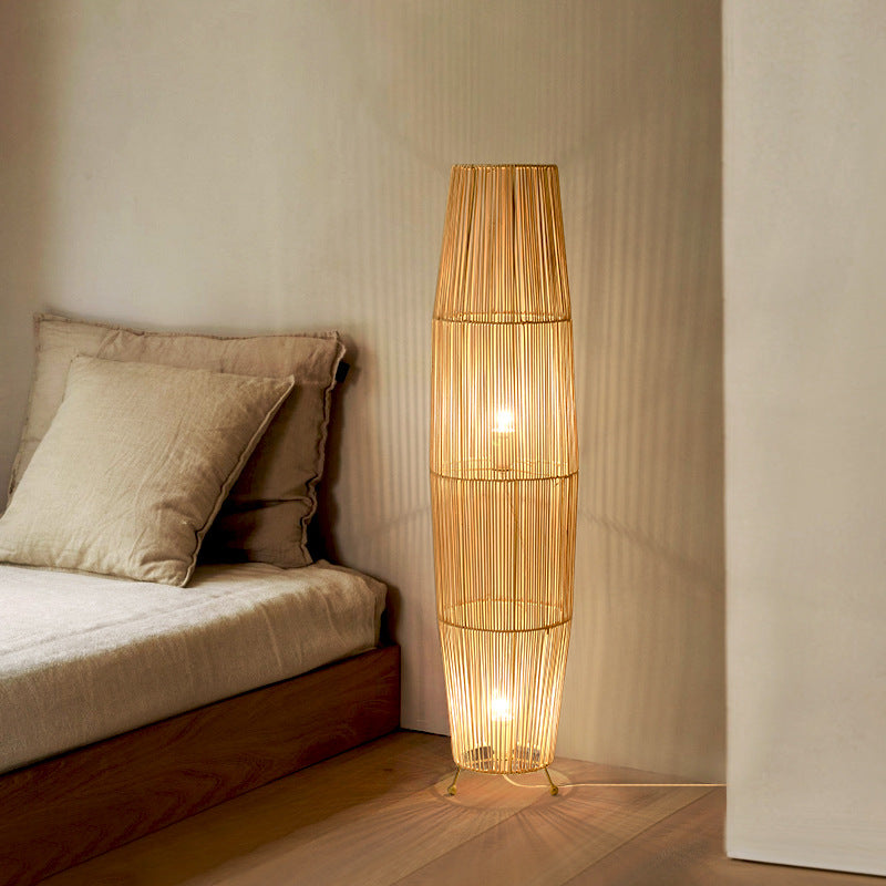 Rattan Floor Lamp, Japanese Bedroom Light, Living Room Light