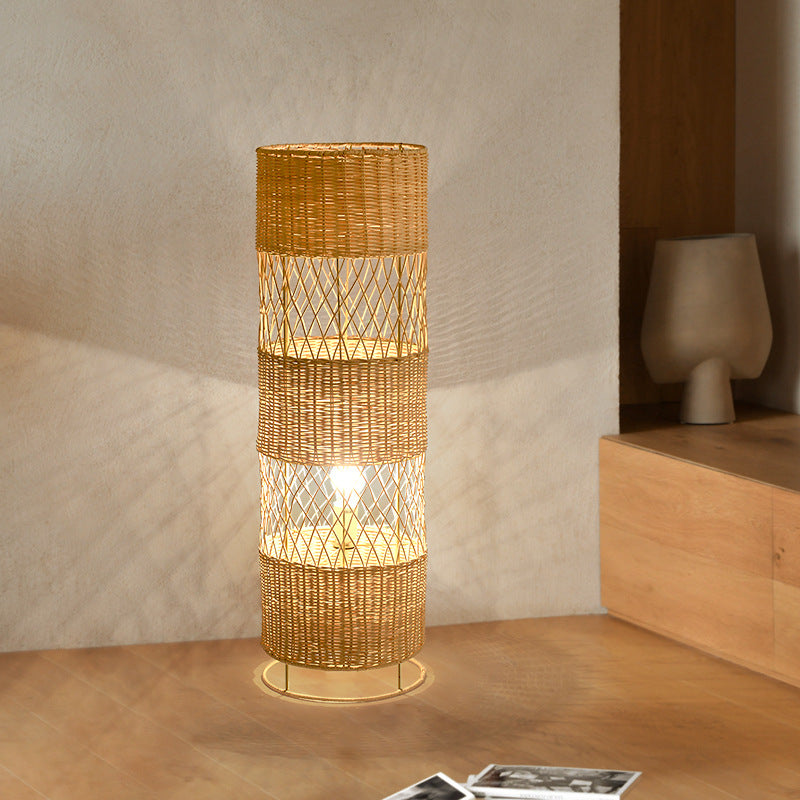 Rattan Floor Lamp, Japanese Bedroom Light, Living Room Light