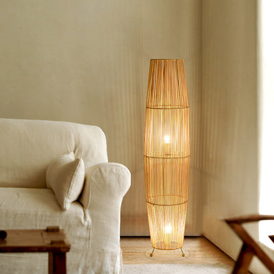 Rattan Floor Lamp, Japanese Bedroom Light, Living Room Light