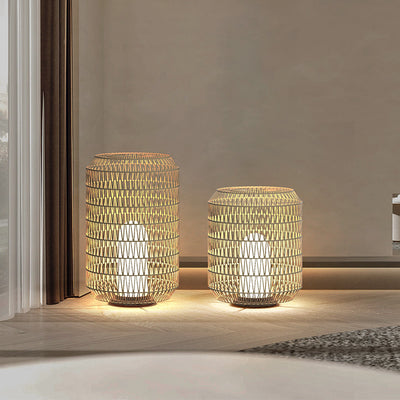 Rattan Floor Lamp, Reading Light, Living Room Light