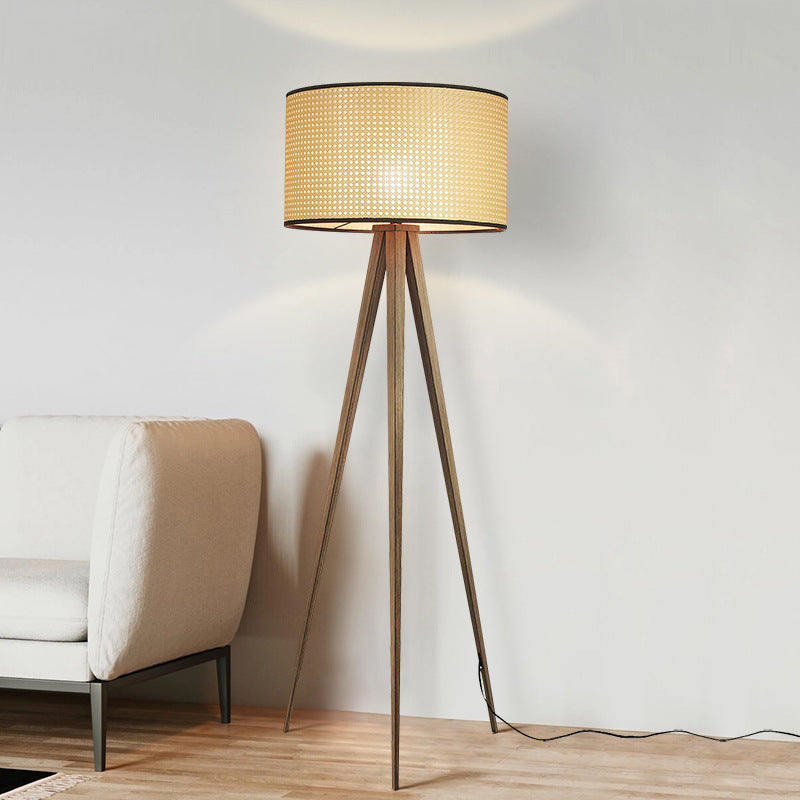 Rattan Tripod Floor Lamp, Living Room Light, Dining Room Light