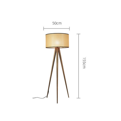 Rattan Tripod Floor Lamp, Living Room Light, Dining Room Light