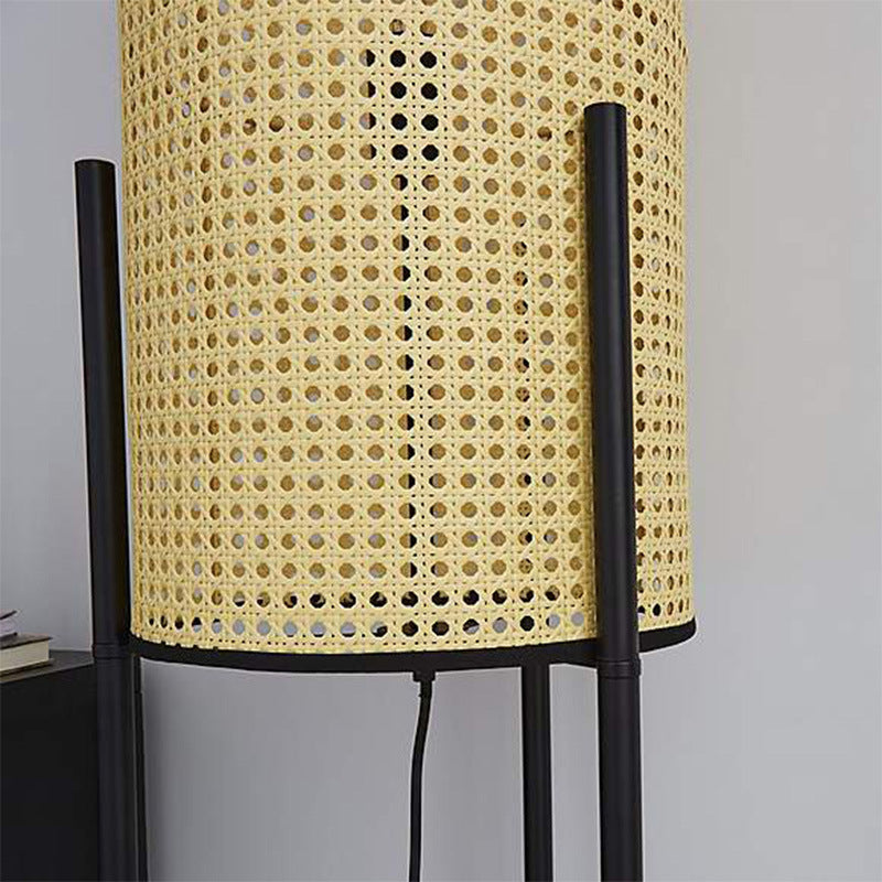 Rattan Tripod Floor Lamp, Living Room Light, Dining Room Light