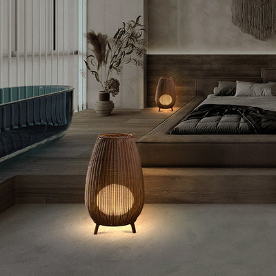 Retro Bamboo Floor Lamp, Living Room Light, Bedroom Light