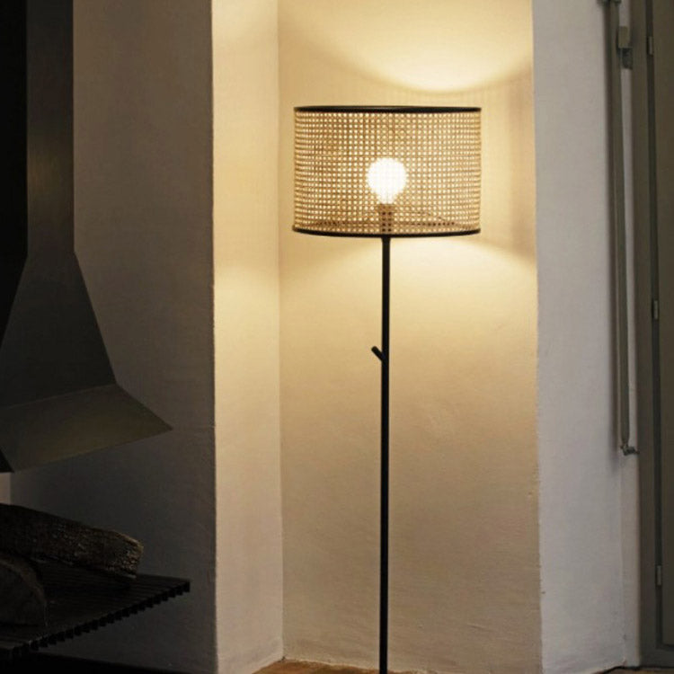 Retro Japanese Floor Lamp, Simple Living Room Light, Bedroom Light