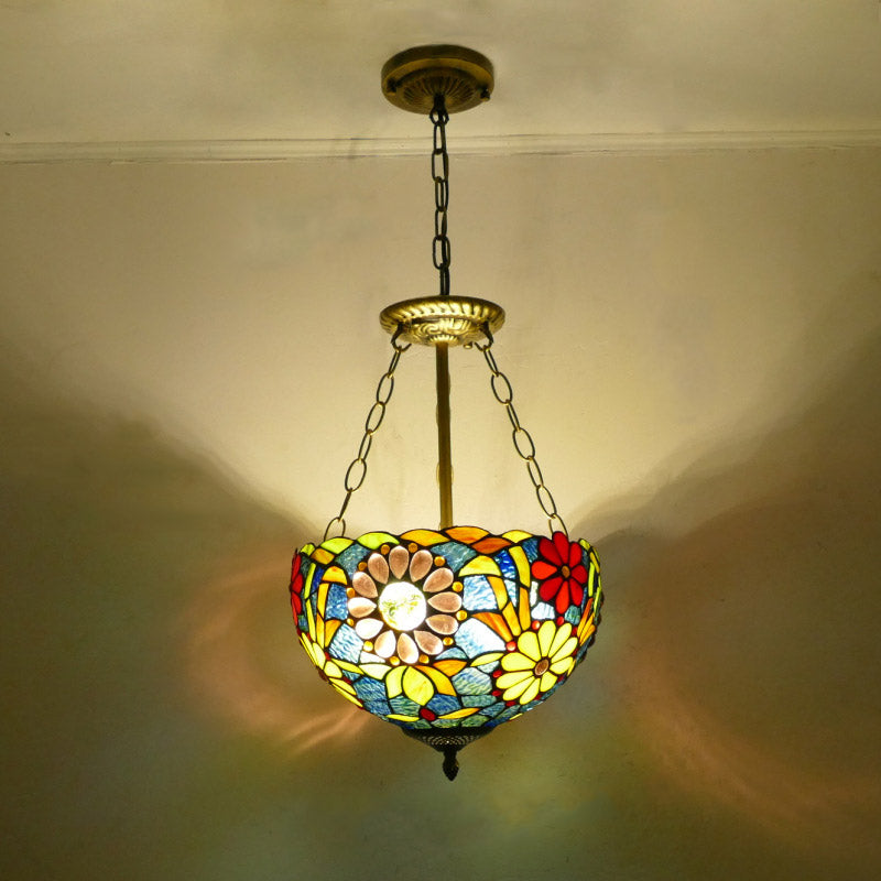 Retro Tiffany Lamp, Glass Pendant Light, Living Room Light