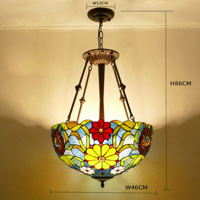 Retro Tiffany Lamp, Glass Pendant Light, Living Room Light