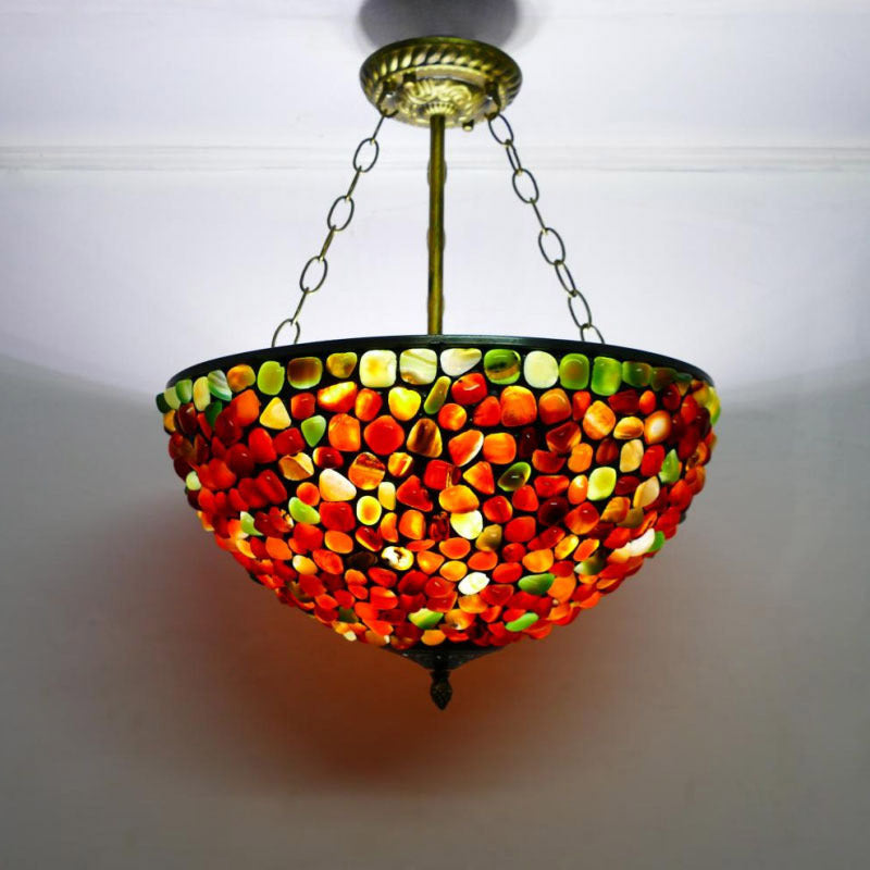 Retro Tiffany Lamp, Iron Pendant Light, Bedroom Light