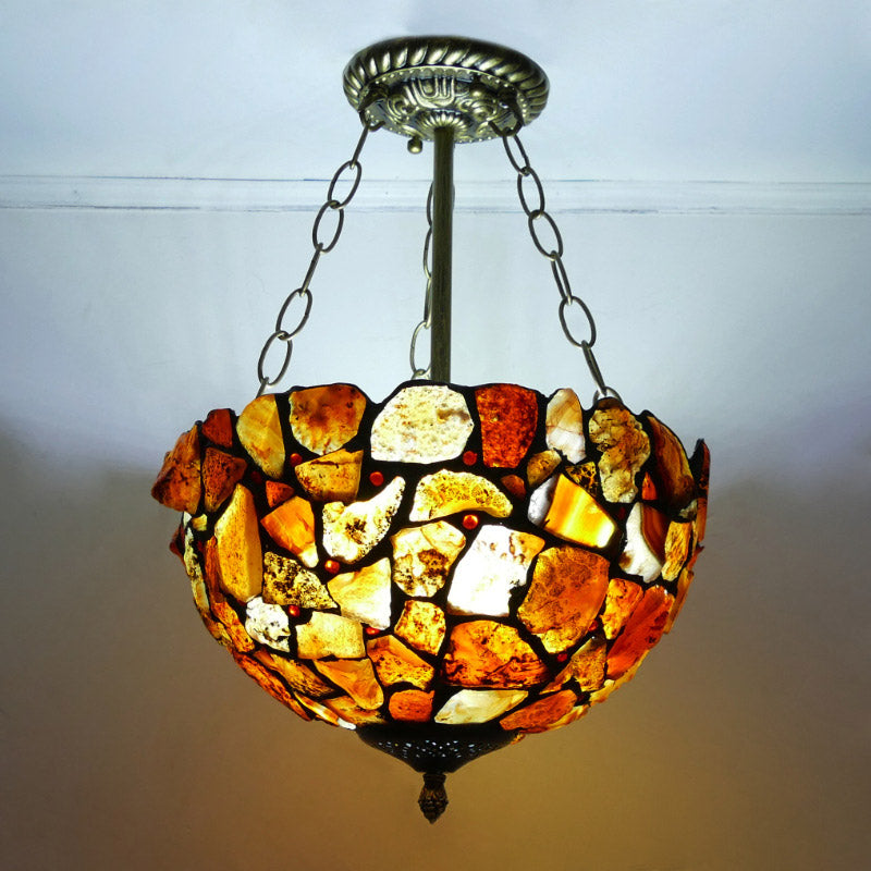 Retro Tiffany Lamp, Iron Pendant Light, Bedroom Light