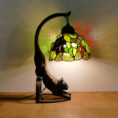 Retro Tiffany Table Lamp, Glass Bedroom Light, Living Room Light