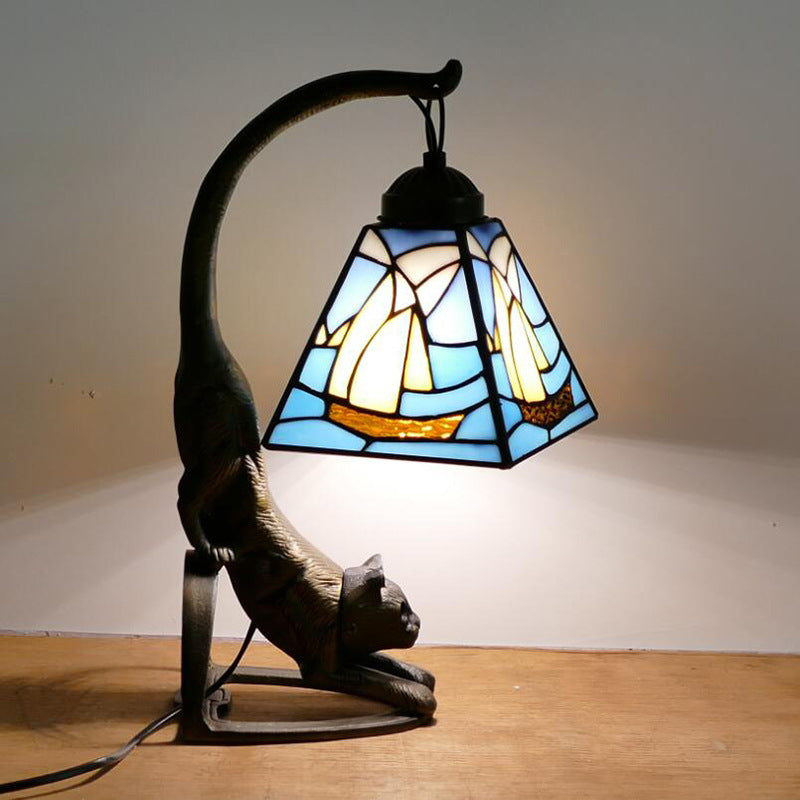 Retro Tiffany Table Lamp, Scandinavian Living Room Light, Bedroom Light