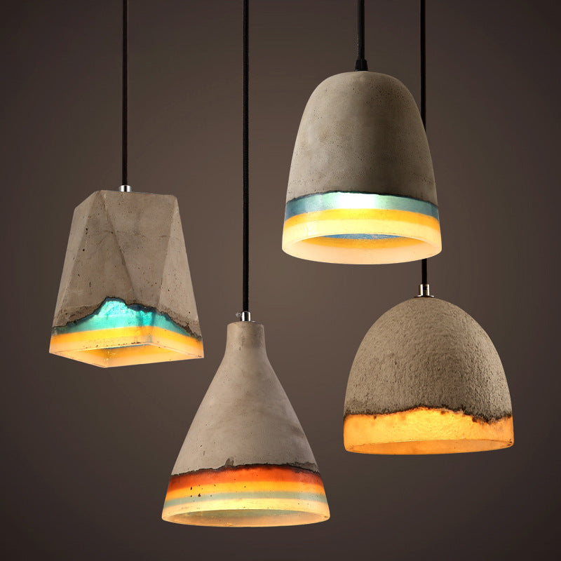 Rinbow Chandelier, Cement Pendant Light, Living Room Light, Dining Room Light