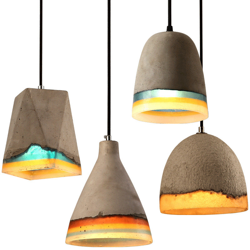 Rinbow Chandelier, Cement Pendant Light, Living Room Light, Dining Room Light