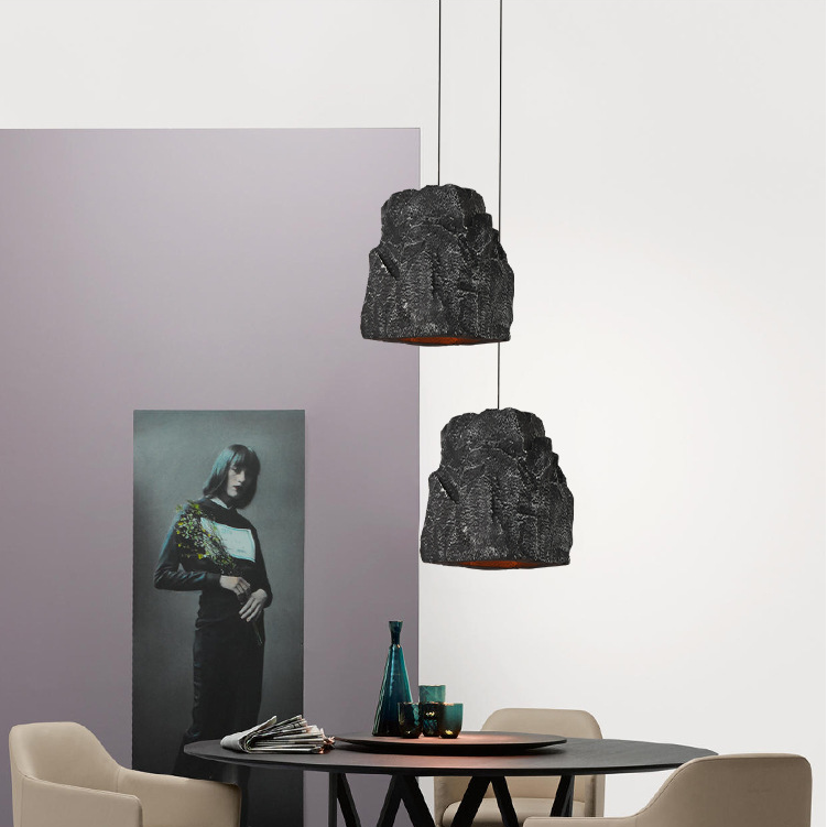 Rock Chandelier,  Artistic Handmade Pendant Light, Living Room Light, Dining Room Light