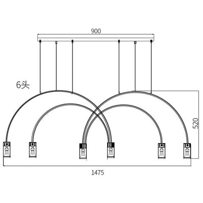 Scandinavian Arch Pendant Light, Dining Room Light, Living Room Light