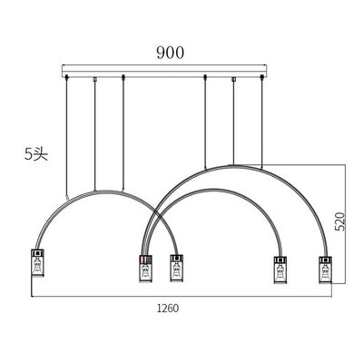 Scandinavian Arch Pendant Light, Dining Room Light, Living Room Light